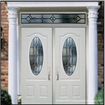 3PNL Oval with Glass Double Steel Door